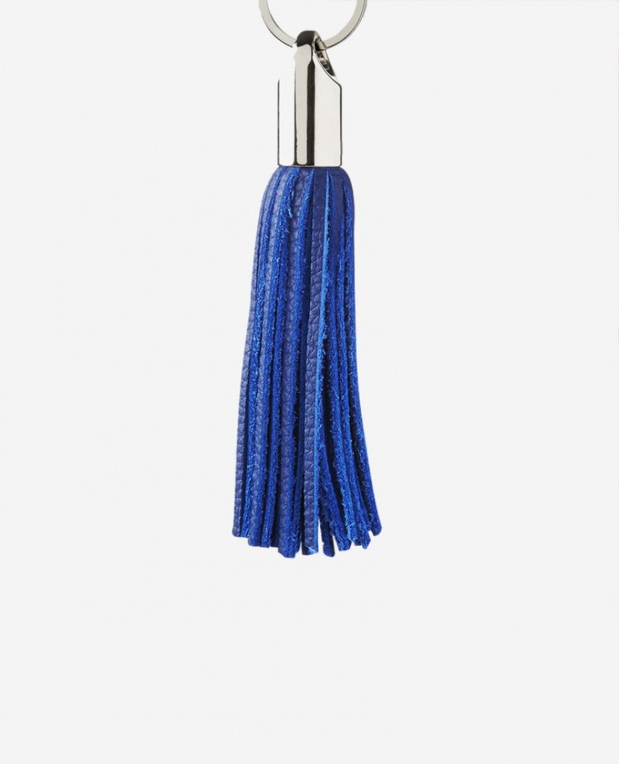 Porte clés à franges Bleu