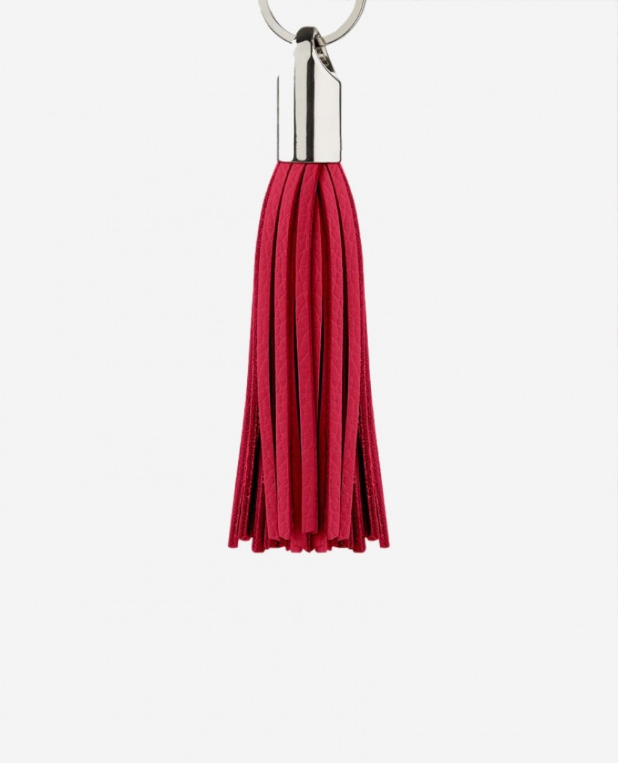 Porte clés à franges Rouge