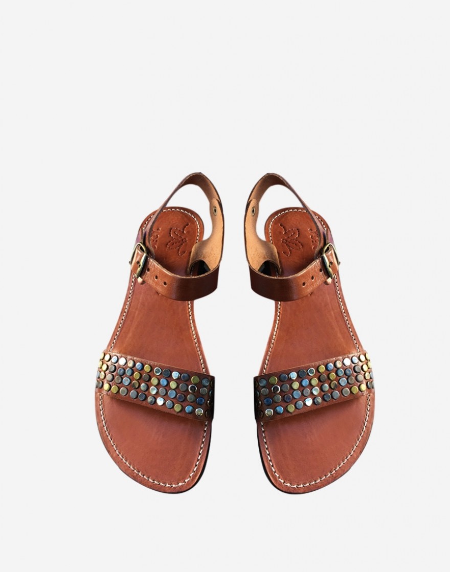 Sandales Cloutées Marron