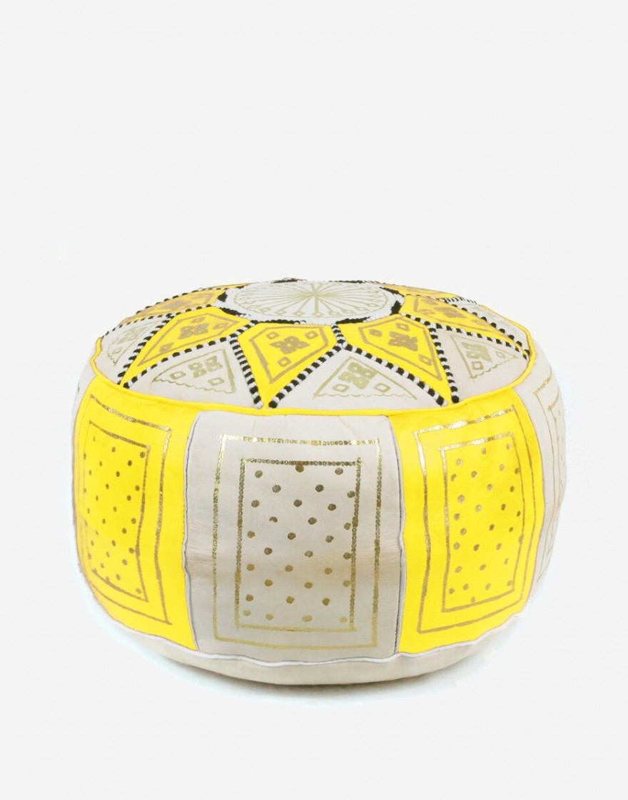 Pouf Marocain Jaune