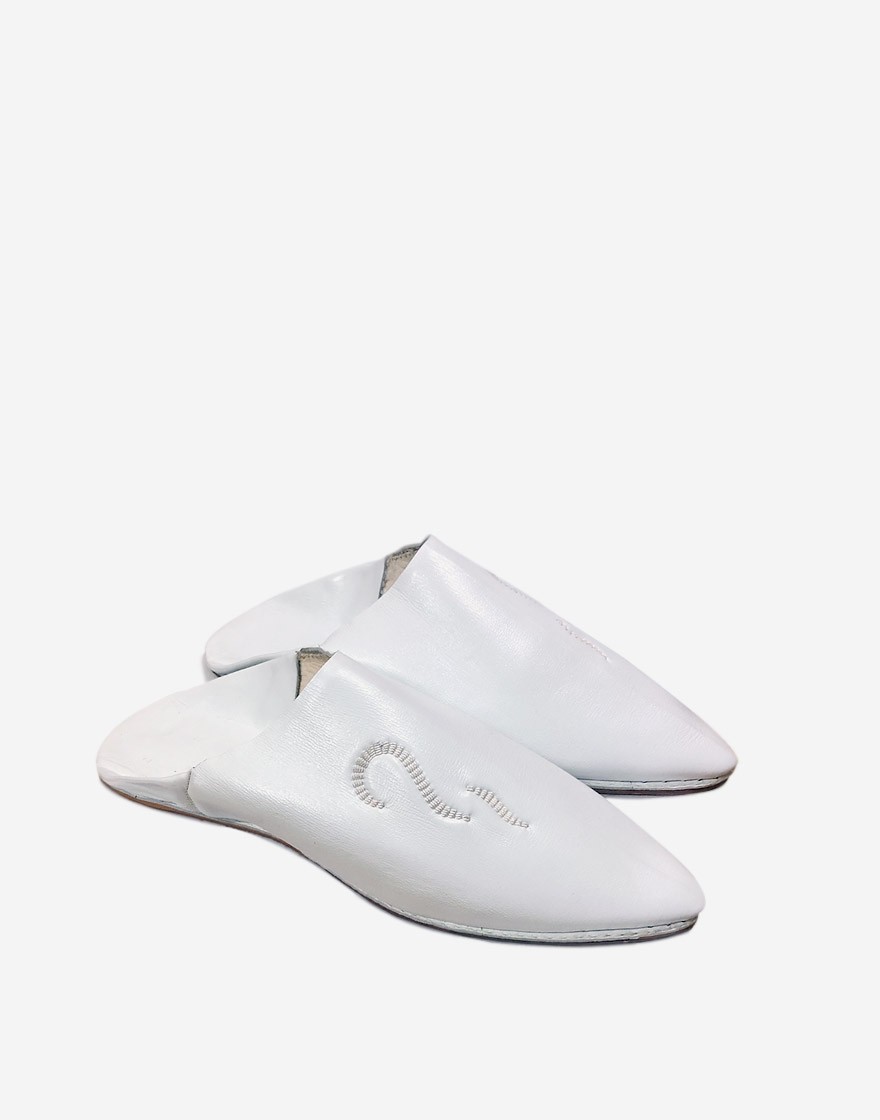 Babouche Fassi Blanc