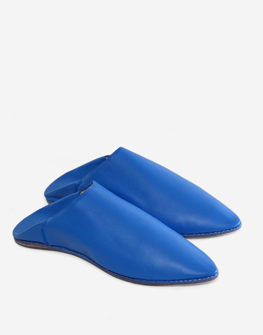 Babouche Fassi Bleu 