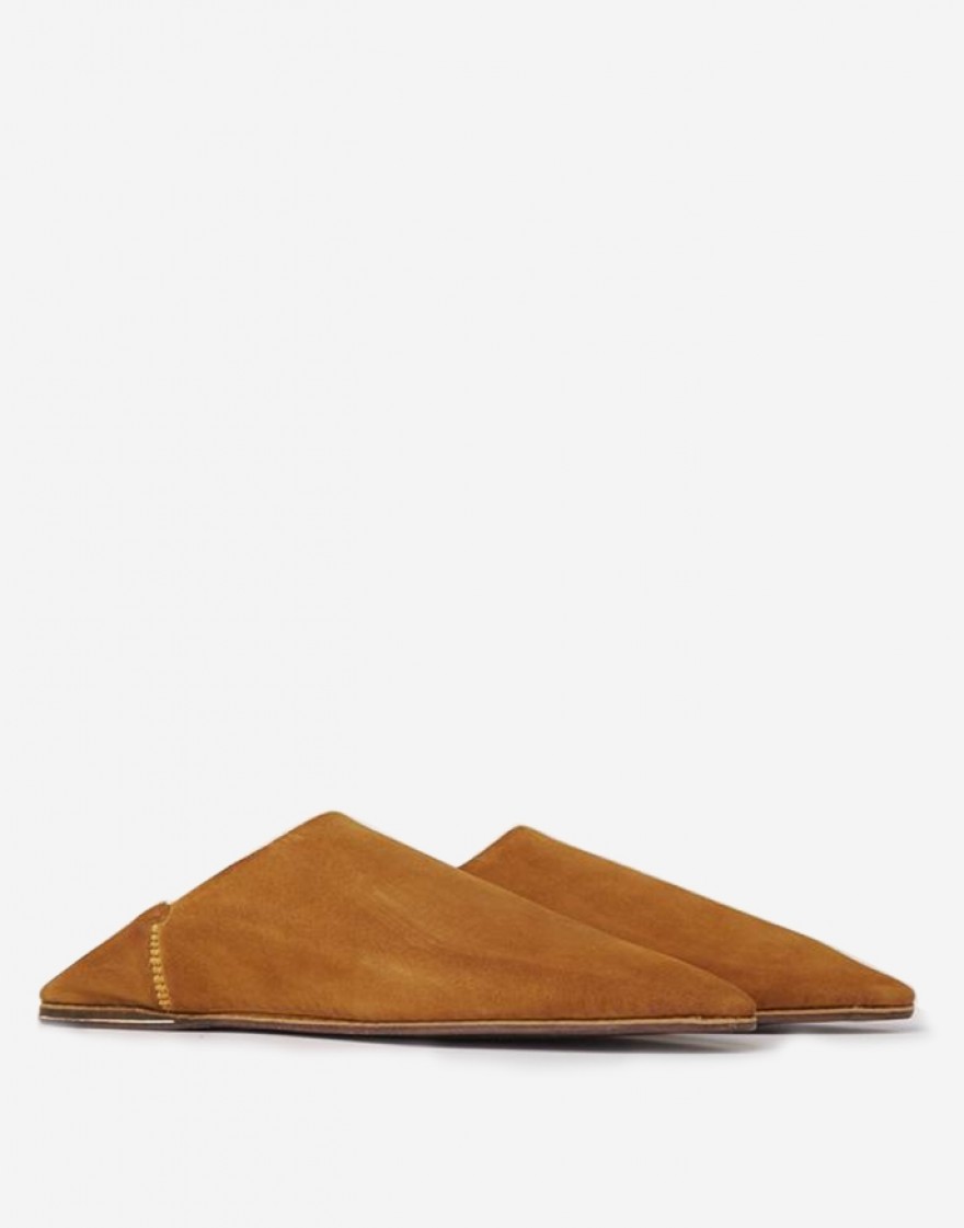 Babouche Fassi Daim Camel