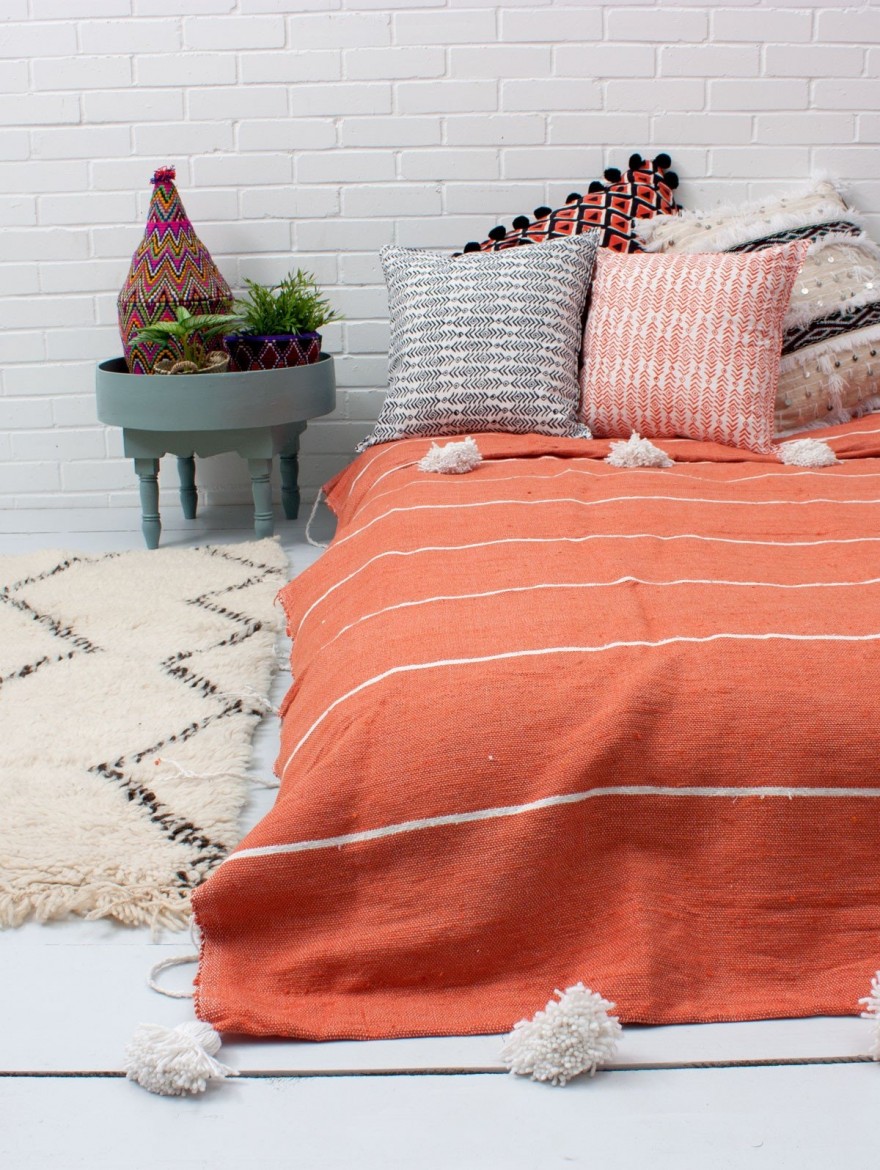 Couverture Marocaine Orange