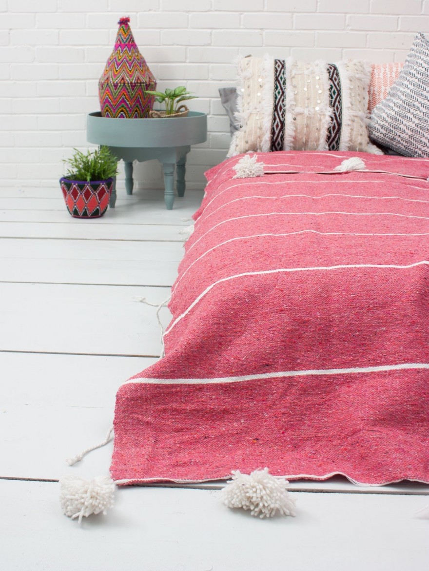 Couverture Marocaine Rose