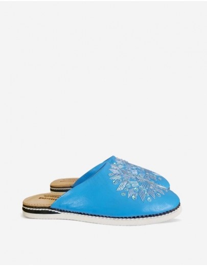 Babouche Chems Bleu Clair