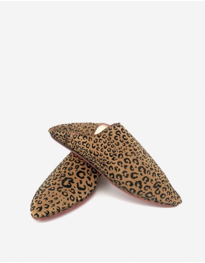 Babouche Léopard Beige