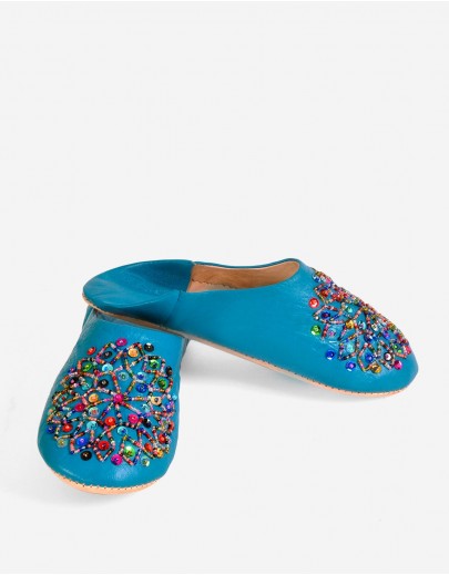 Babouche Lilya Bleu Jean