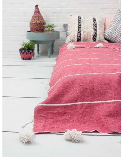 Couverture Marocaine Rose