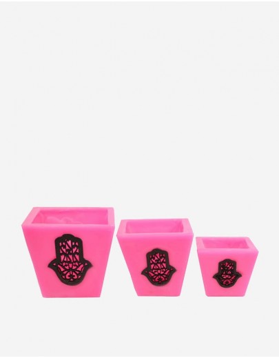 Set de 3 Photophores Marocains Fushia