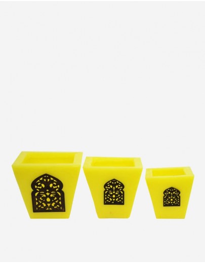 Set de 3 Photophores Marocains Jaune