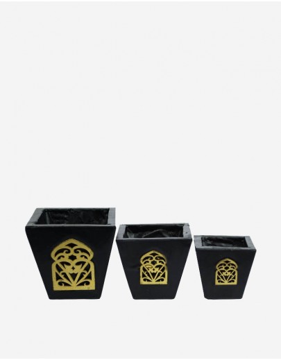 Set de 3 Photophores Marocains Noir