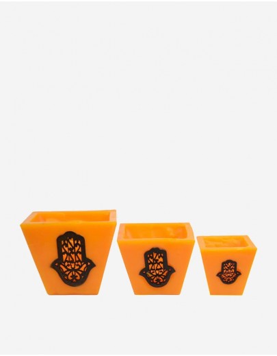 Set de 3 Photophores Marocains Orange