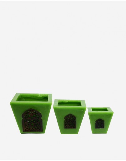 Set de 3 Photophores Marocains Vert