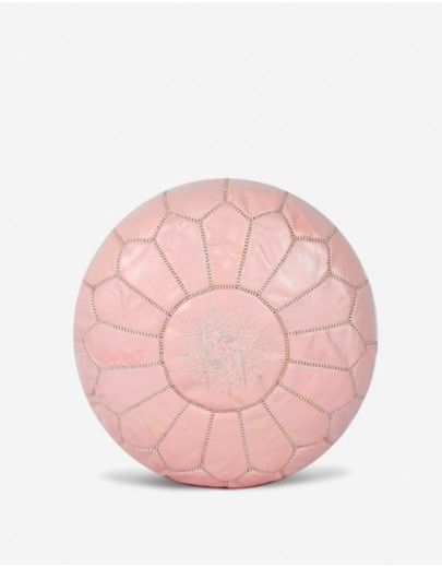 Pouf en Cuir Rose 