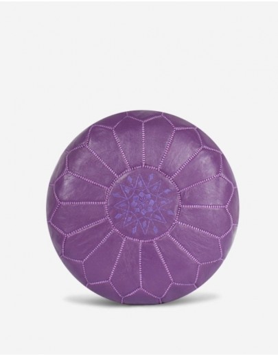 Pouf en Cuir Violet
