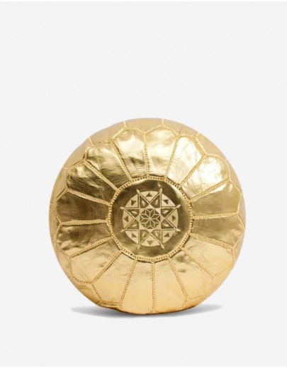 Pouf en Cuir Doré 