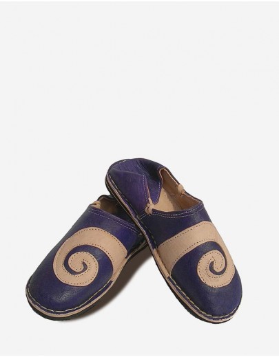 Babouche Spirale Bleu