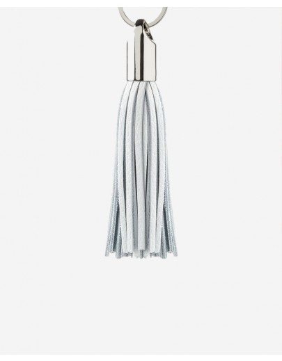 Porte clés à franges Blanc