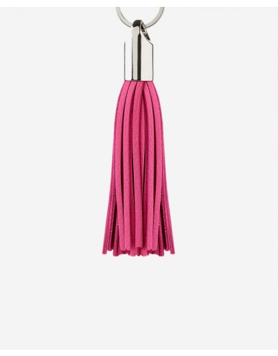 Porte clés à franges Fushia